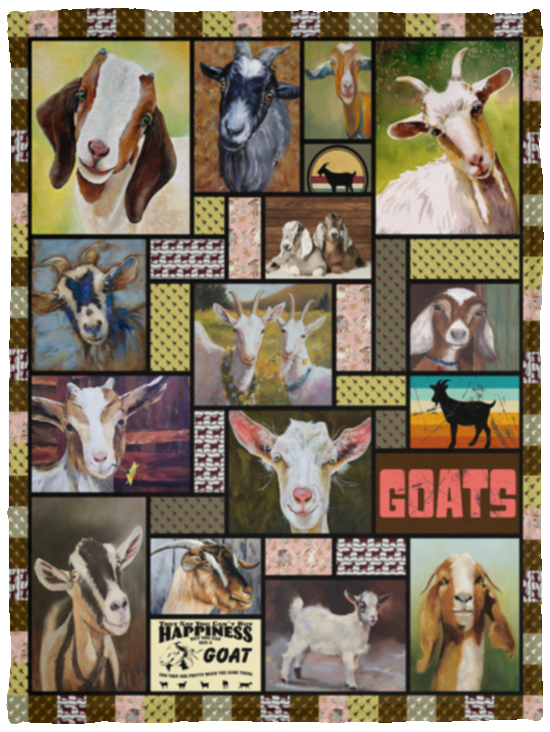 Goat Blanket, I Love Goat Fleece, Sherpa Blanket Gifts For Birthday, Christmas VPS Cozy Plush Fleece Blanket - 30x40