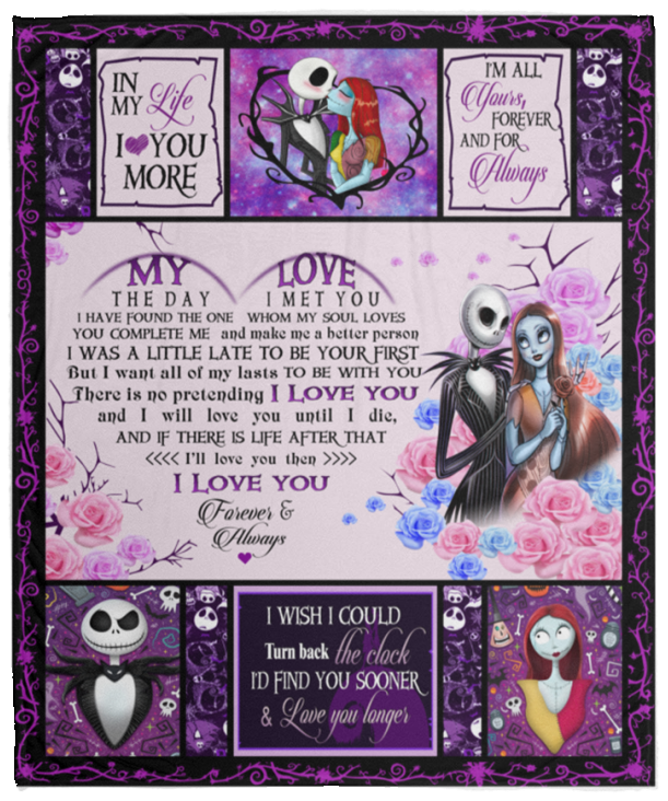 My Love All Of My Lasts Blanket, The Nightmare Before Christmas Fleece Blanket - VPM Cozy Plush Fleece Blanket - 50x60