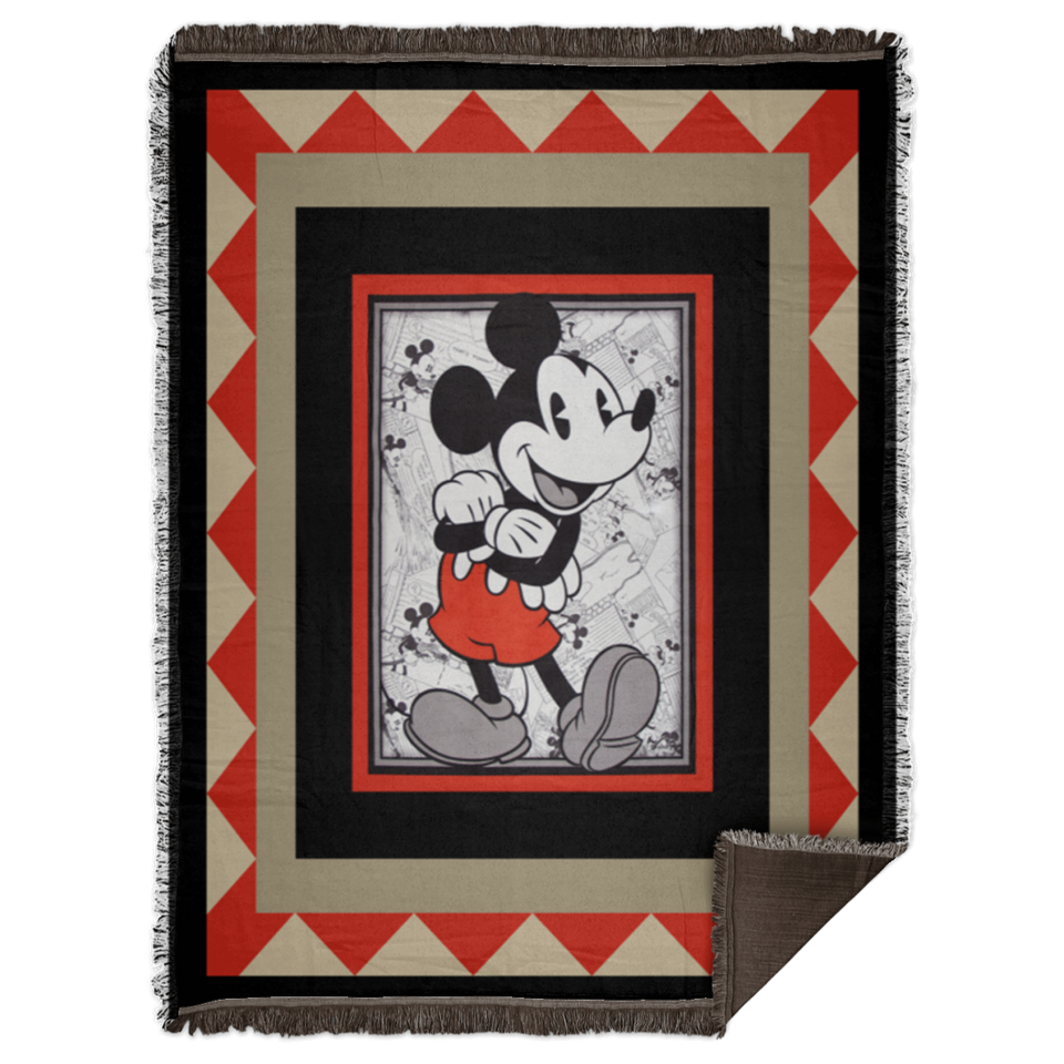 Mickey Mouse Fabric Fleece Sherpa Throw Blanket Quilt - WB68 Woven Blanket - 60x80