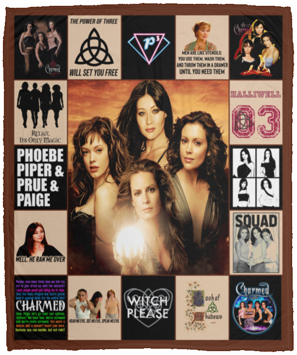 Charmed Blanket, TV series Fleece, Sherpa Blanket, Three Witch Sisters-Halliwell VPM Cozy Plush Fleece Blanket - 50x60