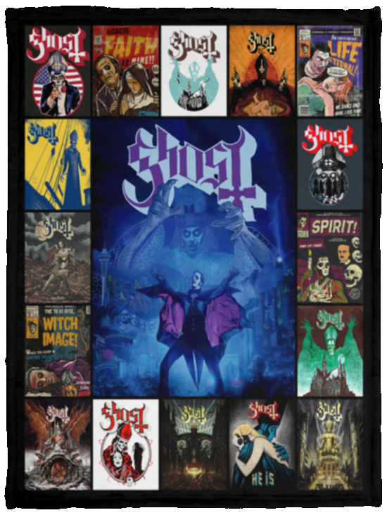 Ghost - Swedish - Band Blanket Rock Band Quilt Fleece Sherpa Throw VPS Cozy Plush Fleece Blanket - 30x40
