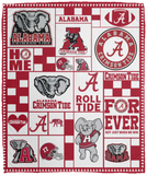 Alabama Crimson Tide Ver4 Blanket Fleece Sherpa Throw Blanket for Bedroom Sofa VPM Cozy Plush Fleece Blanket - 50x60