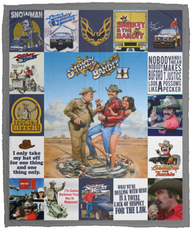 Smokey And The Bandit Blanket, Smokey And The Bandit Movie Fleece, Sherpa VPM Cozy Plush Fleece Blanket - 50x60