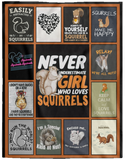 Squirrel Blanket Squirrel Lover Quilt, Girl Love Squirrel Fleece, Sherpa Blanket - VPL Cozy Plush Fleece Blanket - 60x80