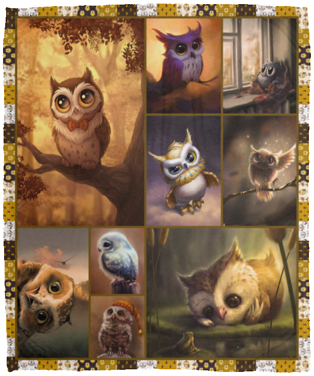 Owl Blanket, Owl Gifts for Women and Kids Fleece, Sherpa Blanket VPM Cozy Plush Fleece Blanket - 50x60
