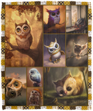 Owl Blanket, Owl Gifts for Women and Kids Fleece, Sherpa Blanket VPM Cozy Plush Fleece Blanket - 50x60