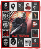Michael Myers Blanket The Boogeyman Halloween Quilt Fleece Sherpa Throw - VPM Cozy Plush Fleece Blanket - 50x60