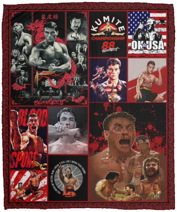 Bloodsport Blanket Bloodsport Quilt Fleece Sherpa Throw Blanket VPM Cozy Plush Fleece Blanket - 50x60
