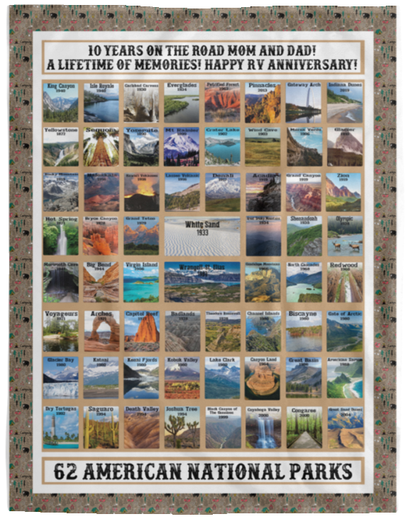 10 years on the road Mom and Dad - VPL Cozy Plush Fleece Blanket - 60x80