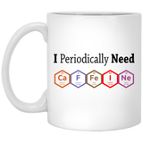 Jyotis - I Periodically Need Caffeine Silver Mug, Caffeine Molecule Mug, Nerd Mug, Gift For Science Teacher, Gift For Teacher, Funny Mug 11Oz