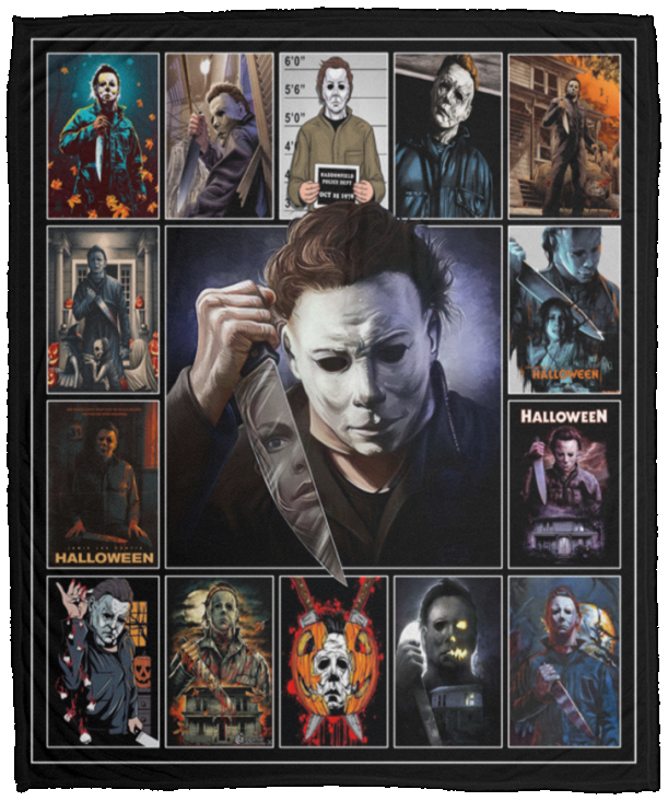 Michael Myers Blanket, Horror Character Fleece, Sherpa Blanket Holloween Gifts VPM Cozy Plush Fleece Blanket - 50x60