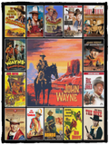 American Legend John-Wayne Blanket - Starring John Hero Wayne American Fleece Sherpa Blanket White - VPS Cozy Plush Fleece Blanket - 30x40