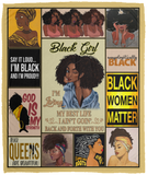 Black Girl Blanket - African American Woman Painting Fleece Blanket Black Women - VPM Cozy Plush Fleece Blanket - 50x60