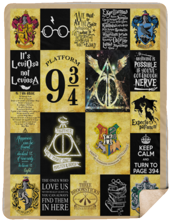 Harry Blanket Pottter Quilt - Harry-Pottter Blanket - Harry Fan Potter Blanket - Valentines Gift Idea for Men Women - Birthday Gift D (Sherpa 60''x80'')