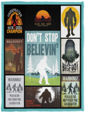 Bigfoot Camping - Don't Stop Believin Quilt Blanket Gift for Camping Lover - VPS Cozy Plush Fleece Blanket - 30x40