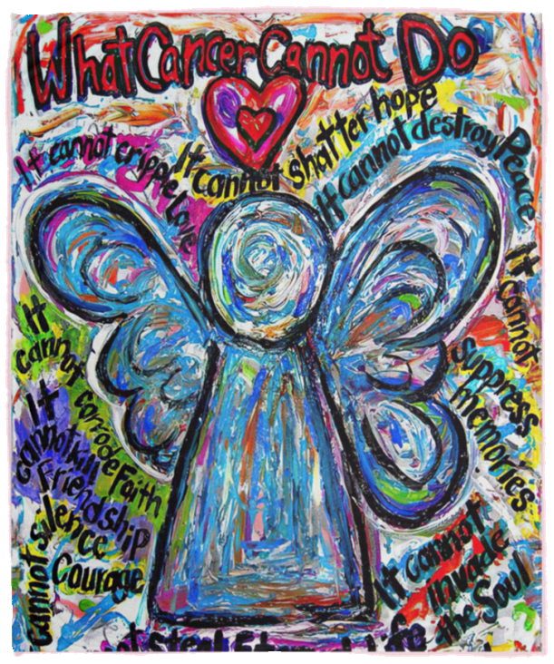 Colorful Cancer Angel Blanket, Breast Cancer Awareness - VPM Cozy Plush Fleece Blanket - 50x60