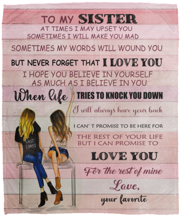 to My Sister Blanket, Bestie Friendship Fleece, Sherpa Blanket VPM Cozy Plush Fleece Blanket - 50x60