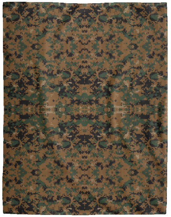 United States Marine Digital Woodland Camouflage Camo Pattern July 4 Fathers Day Birthday Christmas Fleece Sherpa Blanket Bed Throw Tapestry Wall Hanging (USMC Marpat Camo, 50x60, 60x80 inches White) - VPL Cozy Plush Fleece Blanket - 60x80