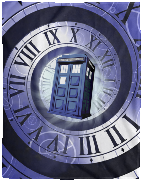 Doctor Who Tardis Blanket, Tardis Fleece, Sherpa Blanket - VPL Cozy Plush Fleece Blanket - 60x80