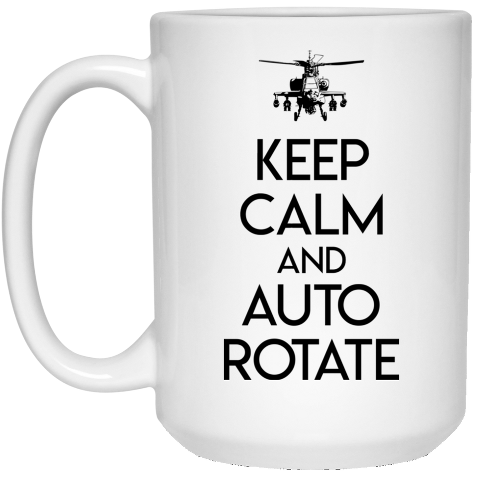Jyotis - Keep Calm and Auto Rotate Coffee Mug,  Pilot Coffee Mug Gift, Airplane Mug, Co-Pilot Gift, Funny Pilot Mug, Flying Coffee Mug, Gift Ideas for Pilot, Gift for Pilot Coffee Mug 15OZ