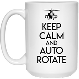 Jyotis - Keep Calm and Auto Rotate Coffee Mug,  Pilot Coffee Mug Gift, Airplane Mug, Co-Pilot Gift, Funny Pilot Mug, Flying Coffee Mug, Gift Ideas for Pilot, Gift for Pilot Coffee Mug 15OZ