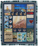 Live. Love. Fishing 3D Quilt Blanket Fleece Sherpa Throw Blanket Bedroom Sofa - VPM Cozy Plush Fleece Blanket - 50x60
