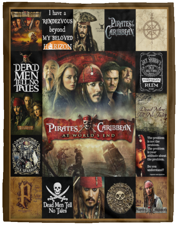 Pirates of the Caribbean Blanket Fleece Sherpa Throw Quilt Blanket VPL Cozy Plush Fleece Blanket - 60x80