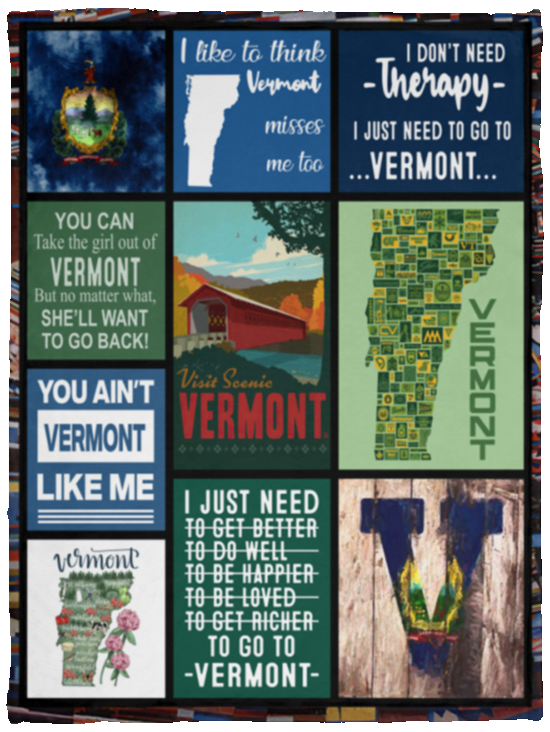 Vermont Blanket Fleece Sherpa Quilt Supper Soft Lightweight Blanket for Bedroom Living Room Sofa VPS Cozy Plush Fleece Blanket - 30x40