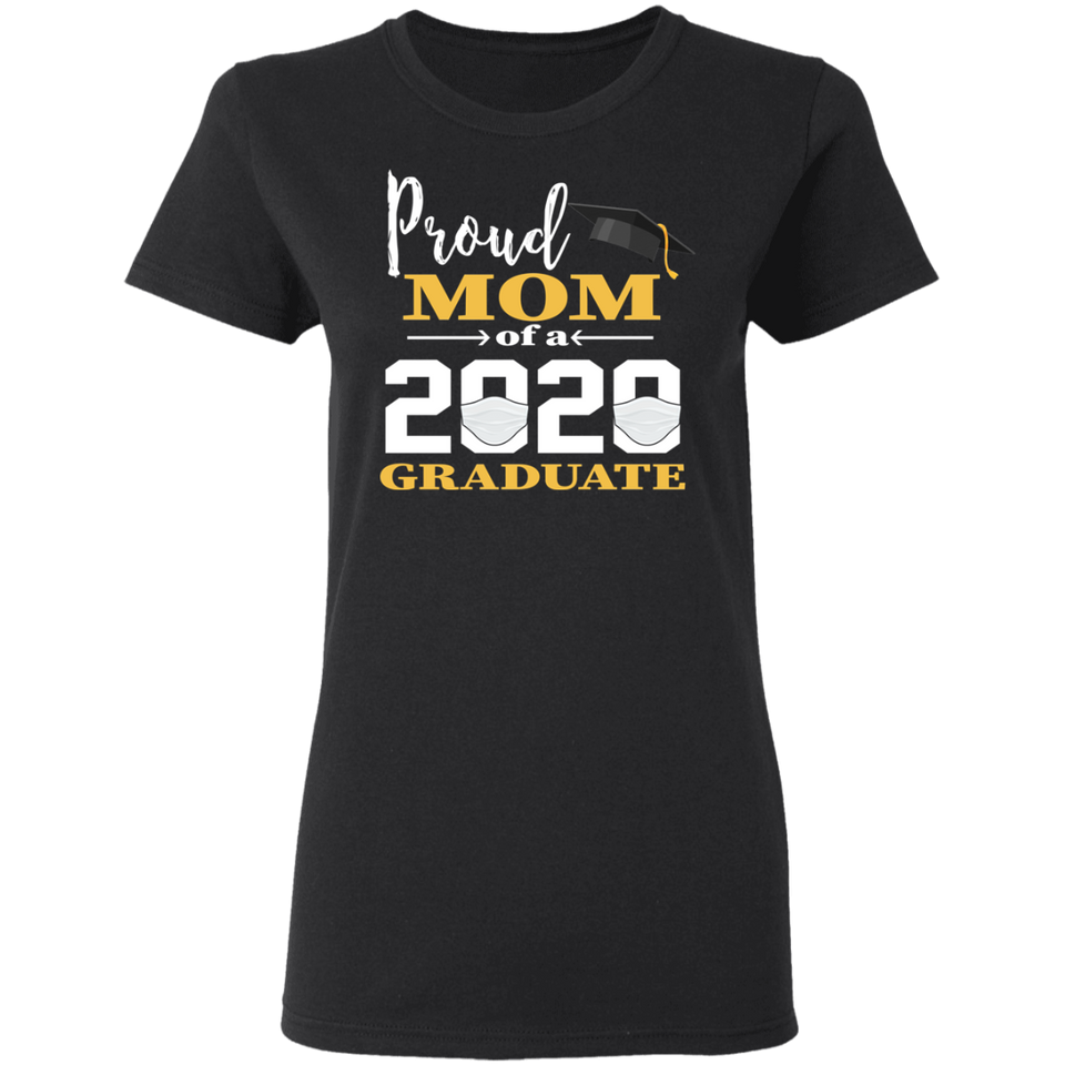 Proud Dad Mom of A 2020 Graduate T-Shirt Couple Matching Graduation Shirts