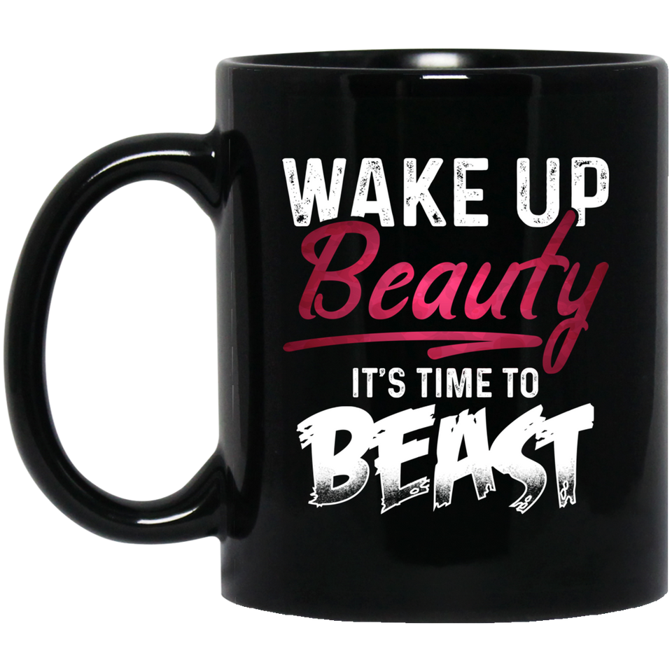 Boss Babe Themed Coffee Mug, Wake Up Beauty It's Time To Beast, funny coffee mug, cute coffee mugs, ceramic coffee mug, coffee cups cerami, unique coffee mugs, to go coffee mug 11Oz