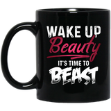 Boss Babe Themed Coffee Mug, Wake Up Beauty It's Time To Beast, funny coffee mug, cute coffee mugs, ceramic coffee mug, coffee cups cerami, unique coffee mugs, to go coffee mug 11Oz