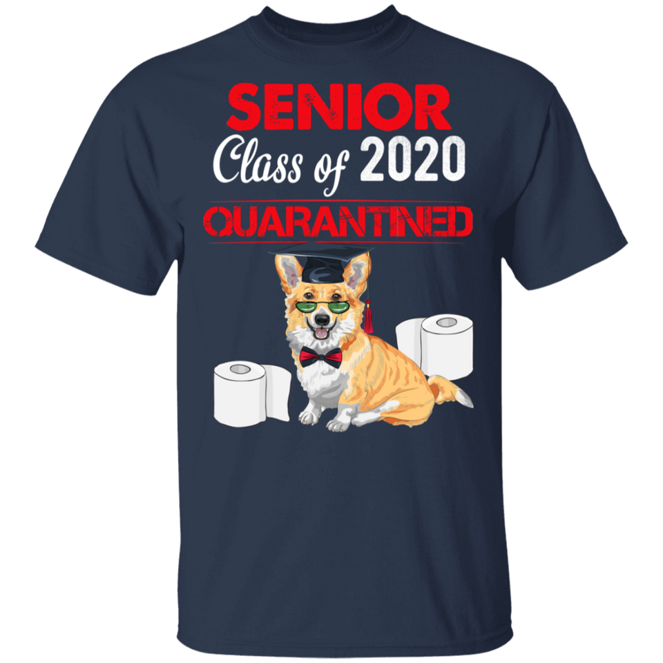 Senior Class Of 2020 Quarantine Shirt Graduation Flossing Corgi T-Shirt