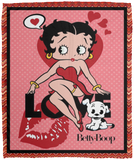 Betty Boop Blanket Betty Boop Lipstick Quilt Fleece Sherpa Throw Blanket VPM Cozy Plush Fleece Blanket - 50x60