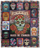 Flower Skull Blanket, Flower Skull Fleece, Sherpa Blanket - VPM Cozy Plush Fleece Blanket - 50x60