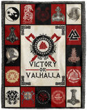 Viking Blanket, Victory Or Valhalla Fleece, Sherpa Blanket Gift Ideas - VPL Cozy Plush Fleece Blanket - 60x80