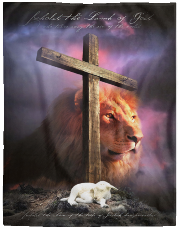 Mr.Jyotis Lion of Judah, Lamb of God Throw Blanket Soft Fleece Throw Blanket - up lai VPL Cozy Plush Fleece Blanket - 60x80