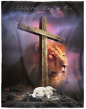 Mr.Jyotis Lion of Judah, Lamb of God Throw Blanket Soft Fleece Throw Blanket - up lai VPL Cozy Plush Fleece Blanket - 60x80