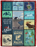 Maine Blanket, Maine State Fleece, Sherpa Blanket, Made In Maine VPL Cozy Plush Fleece Blanket - 60x80