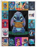 Lilo and Stitch Quilt Blanket Fleece Sherpa Throw Blanket Quilt - VPL Cozy Plush Fleece Blanket - 60x80