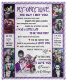 Joker Harley Quinn Blanket, My Only Love Fleece, Sherpa Blanket Valentine's gift VPM Cozy Plush Fleece Blanket - 50x60