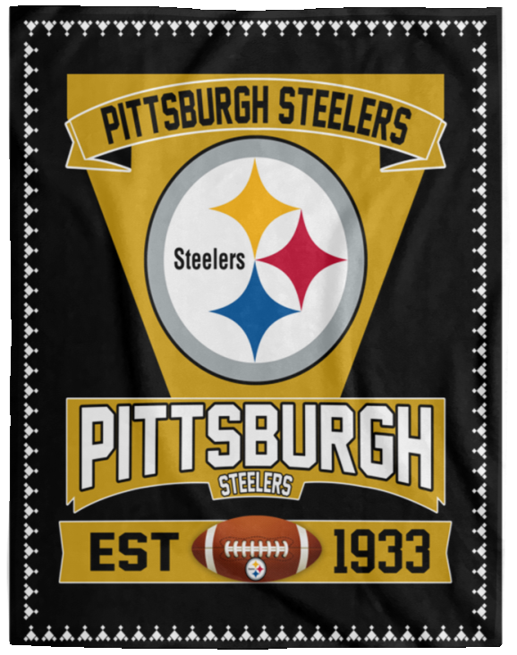 Pittsburgh Steelers 04 3D Quilt Blanket Fleece Sherpa Throw Blanket Quilt VPL Cozy Plush Fleece Blanket - 60x80