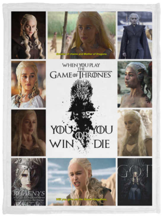 Daenerys Targaryen Blanket, Game of Thrones Fleece, Sherpa Blanket - VPS Cozy Plush Fleece Blanket - 30x40