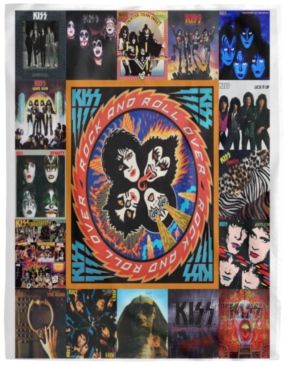 Kiss Blanket Kiss Rock Band Quilt Fleece Sherpa Throw Blanket Kiss For Fans - VPL Cozy Plush Fleece Blanket - 60x80