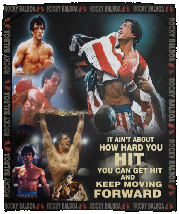Rocky Balboa Blanket I Love Rocky Balboa Quilt Fleece Sherpa Throw Blanket VPM Cozy Plush Fleece Blanket - 50x60