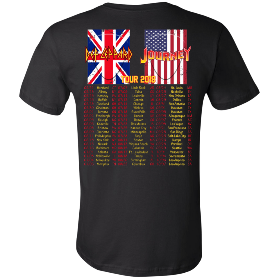 Def Leppard & Journey Tour Dates 2018 Shirt-Gift Tanks for Rock Band Lovers - 3001C Bella + Canvas Unisex Jersey Short-Sleeve T-Shirt