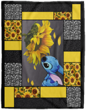 Stitch Sunflower Blanket, Stitch Fleece, Sherpa Blanket Soft and Warm VPL Cozy Plush Fleece Blanket - 60x80