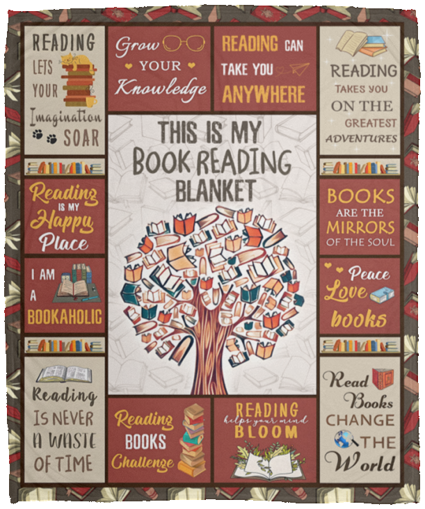 Book Lovers Blanket, Book Reading Librarian Blanket, Birthday Christmas Gifts VPM Cozy Plush Fleece Blanket - 50x60