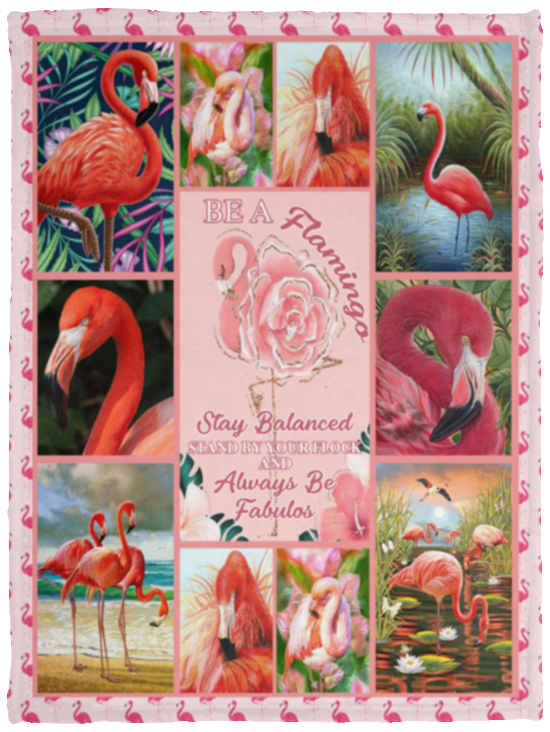 Be A Flamingo Blanket, Pink Flamingos Quilt, Flamingo Fleece, Sherpa Blanket VPS Cozy Plush Fleece Blanket - 30x40