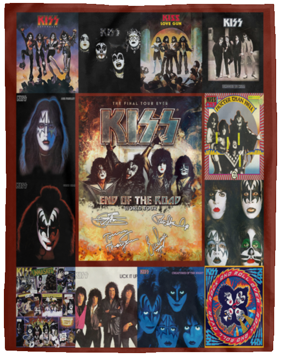 Kiss Blanket Kiss End Of The Road World Tour Fleece Sherpa Throw Blanket VPL Cozy Plush Fleece Blanket - 60x80