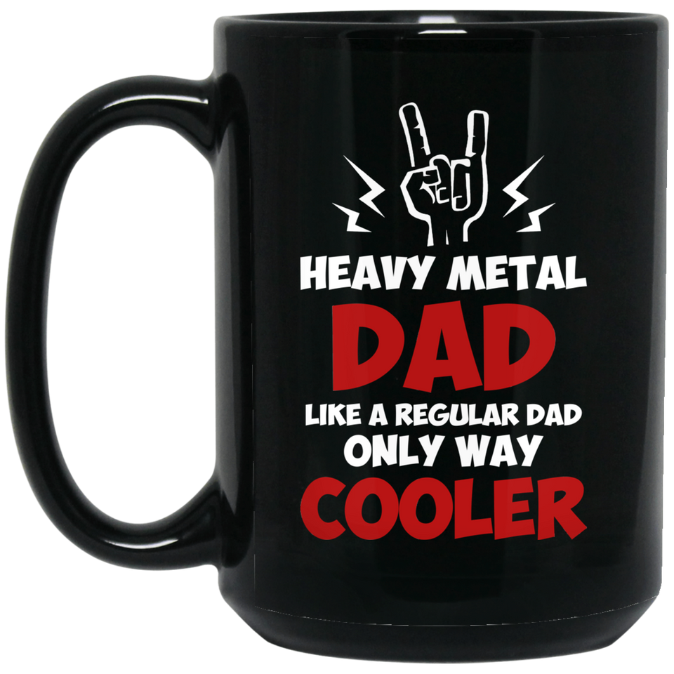 Heavy Metal Dad Band Music Coffee Mug Concert Gift For Father Christmas Birthday Present 15Oz Black